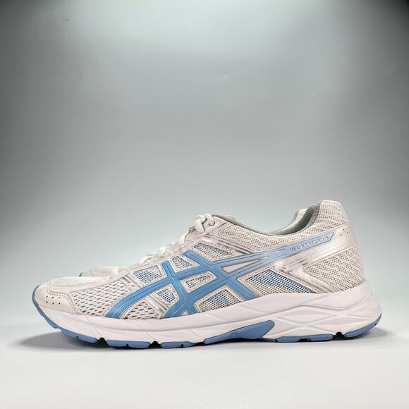 Asics Gel Contend 4 White Blue Lace Up Running Shoes T765N Women's Size 9 - Picture 4 of 10